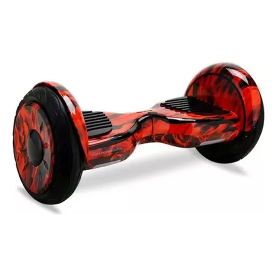 Hoverboard Skate 10'' Com Led E Bluetooth Vermelho Fogo
