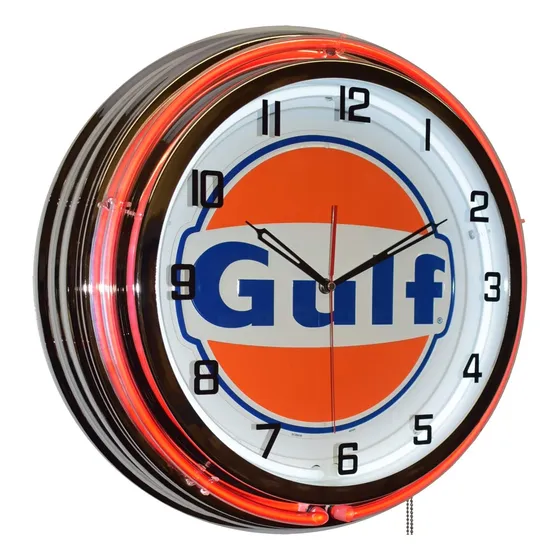 Reloj Doble Neon Para Gasolina 18.0 in