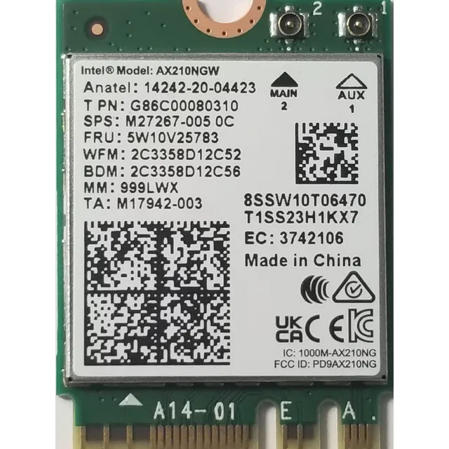 Adaptador Combinado Wi-fi/bluetooth Intel Ax210 Tribanda