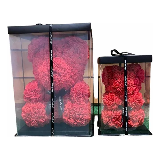Oso Teddy Rosas Eternas Rojo Amor Love Peluche 30cm