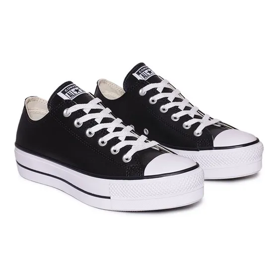 Zapatillas Chuck Taylor Plataforma De Cuero Negra Converse