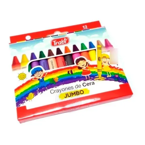 Crayones De Cera Jumbo Trabi 12 Unidades