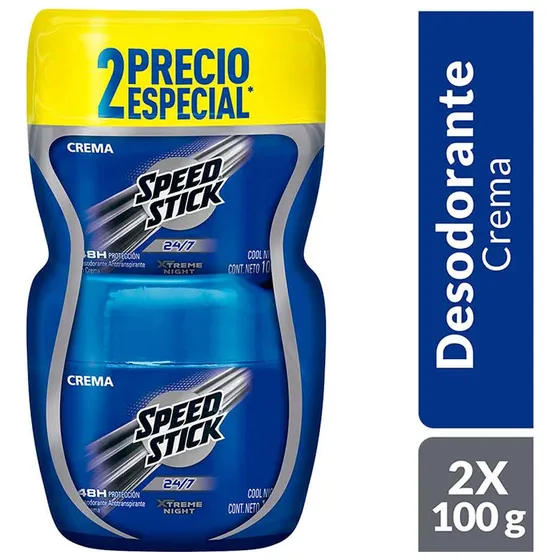 Desodorante Antitranspirante En Crema Speed Stick 2x100grs