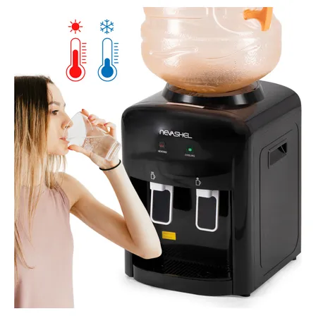 Dispensador De Agua Electrico Frio Y Caliente Para Garrafon De Hasta 20 Litros Nevashel Home Rs-09 Ideal Para Hogar Y Oficina Enfriador De Agua Calentador De Agua Potable Dispensador De Mesa Negro