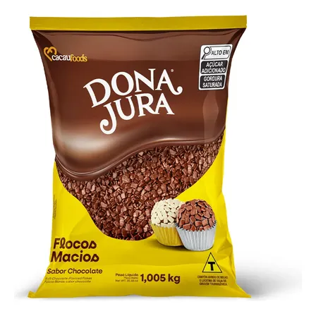 Flocos Macio Gourmet Chocolate 1,005kg Dona Jura Decora