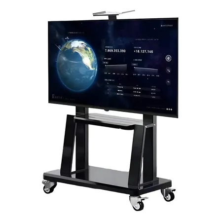 Soporte 32  A 65  Rack Tv Base 120cm Pedestal Ruedas Telev Negro