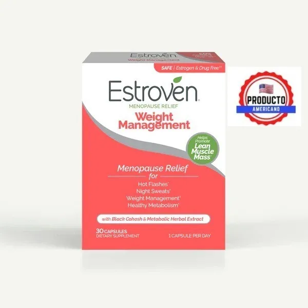 Estroven Alivio De La Menopausia + Control De Peso 30 Caps Sabor Sin Sabor