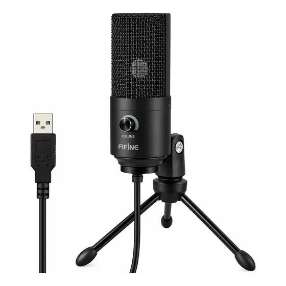 Microfone Fifine Condensador Profissional Usb Preto K669