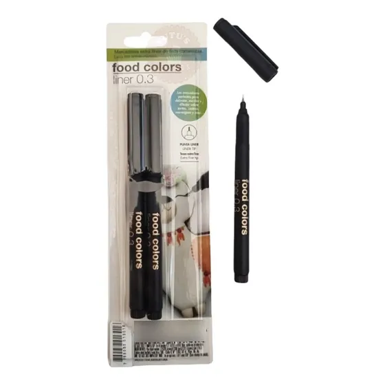 Marcador Comestible Liner Negro X 2 U Cotillon Sergio Once