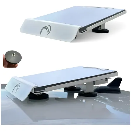 Case Aço Starlink Mini Suporte + 4 Imãs 88mm 200km/h Carro Branco