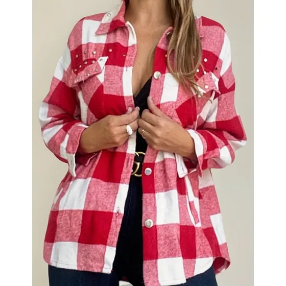 Camisa  Tipo Franela Cuadrillé  Afrika