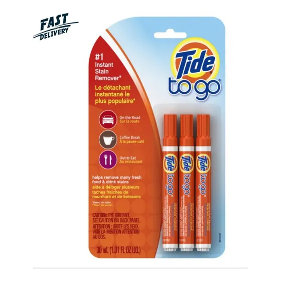 Tide Caneta tide to go removedor de manchas instantâneo líquido 30 mL pacote 3 unidades