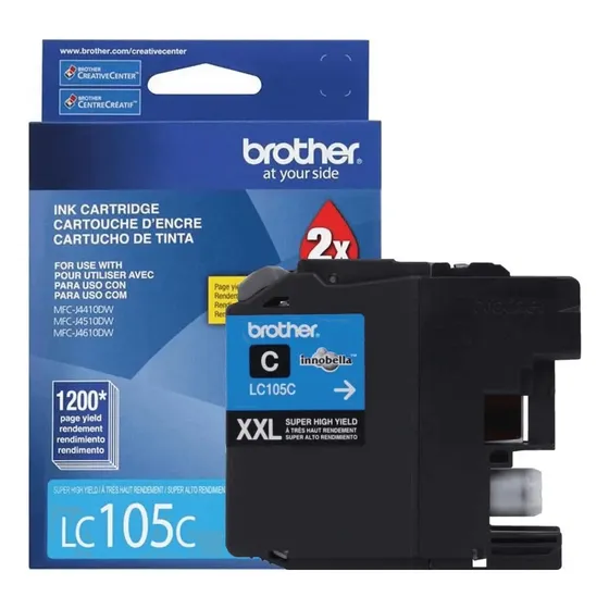 Cartucho Brother Lc 105 C Azul Alto Rendimento 12ml