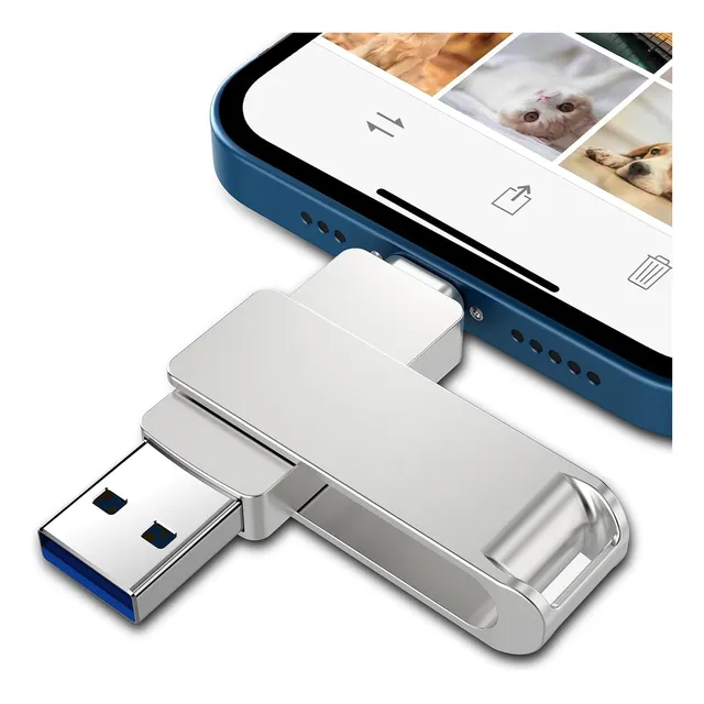 Pendrive Memoria 128gb Celular 3 En 1 Para iPhone Android Pc
