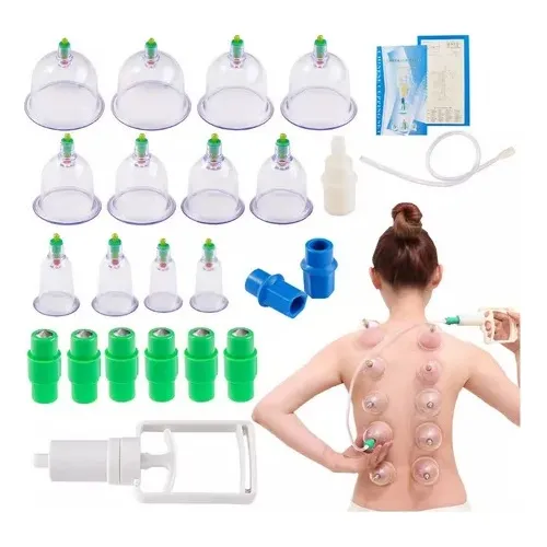  Set Masajeador 12copas Al Vacío Ventosas Succión Vacumterap