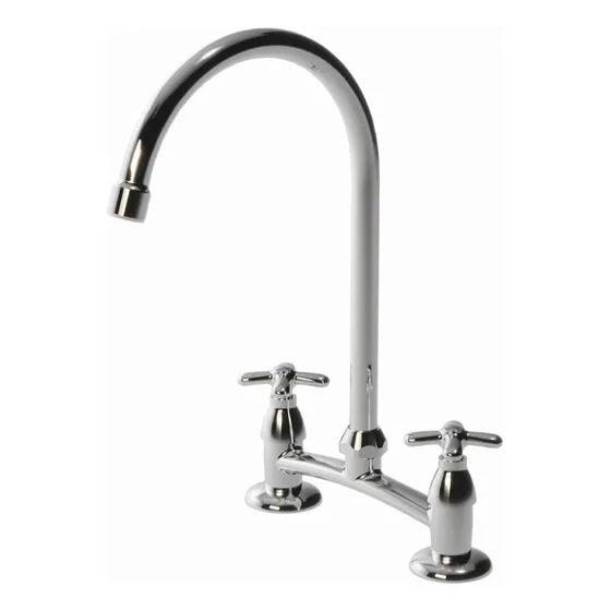 Grifería De Cocina Doble Comando Con Pico Móvil Alto Vasser Vega 20/2300