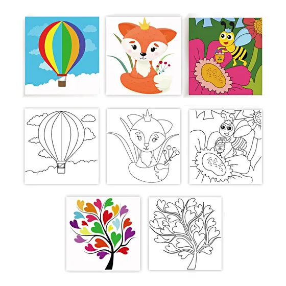 4pcs Lienzo Artístico Para Pintar Acrílico Óleo 20*20cm