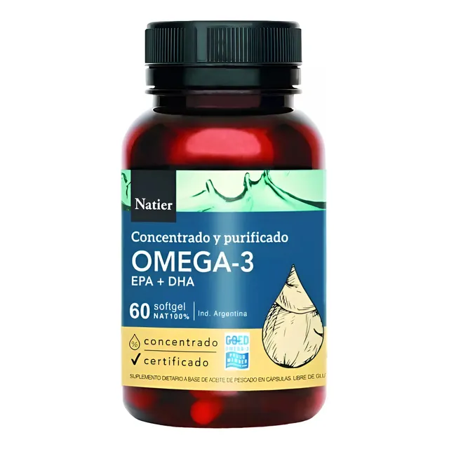 Omega-3 Epa + Dha Certificado Goed X 60 Cápsulas Natier