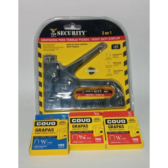 Grapadora 3 En 1 Security + 3600 Grapas 