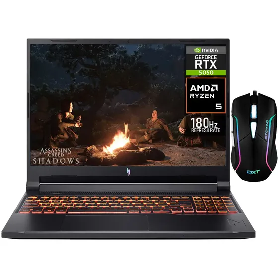 Laptop Gamer ACER Nitro V 16 NVIDIA GeForce RTX 5050 AMD Ryzen 5 240 24GB DDR5 SSD 1TB 16" WUXGA 180Hz W11 Teclado Ingles Mouse DXT Gaming Multitarea Avanzada y Gaming Competitivo