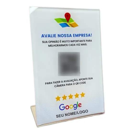 Placa Avaliação Google - Quadro Qr Code Avaliação Google