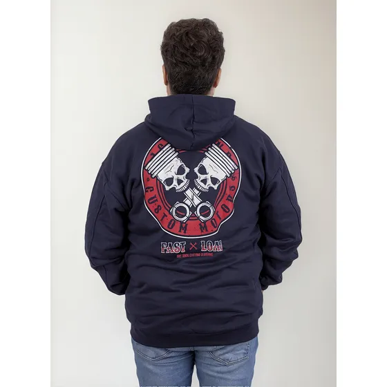 Blusa De Moletom Plus Size Zíper Frio Moto Caveira