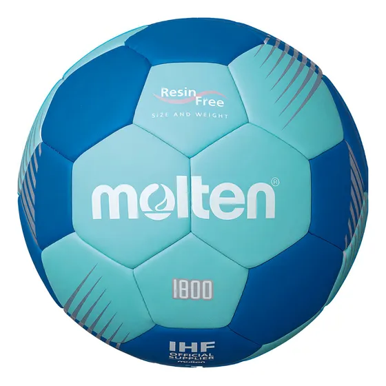 Pelota de balonmano fundida Hf1800 Cb Ihf aprobada sin resina H1, color cian/azul, tamaño 1