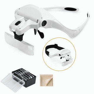 Lupa Luz 2 Led+5 Lentes Lupa 1x À 3.5x Pestañas Microblading Lupa Luz 2 Led+5 Lentes Lupa 1x À 3.5x Pestañas Microblading