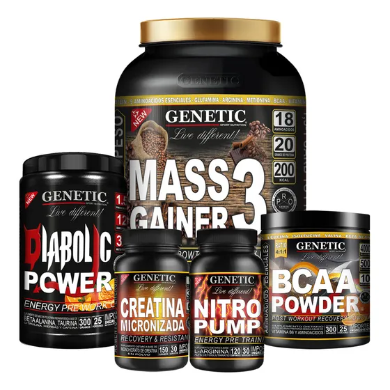 Ganador De Peso Pre Post Entreno Arginina Creatina Genetic Sabor Cappuccino