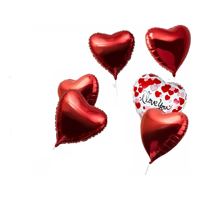 Corazones De 18 Pulgadas Inflado Con Helio 