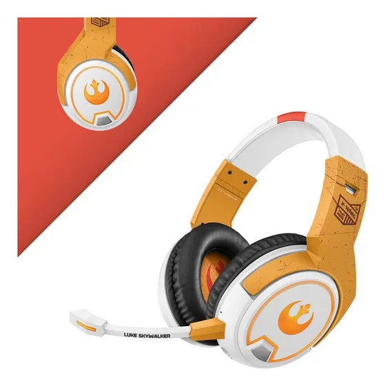 Audífonos Bluetooth Steren Aud-570/sw3 Para Gamers Star Wars Modelo Re - Blanco/naranja