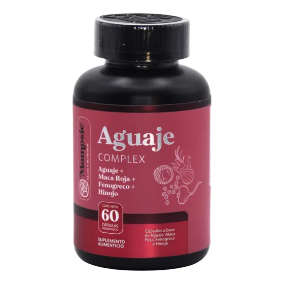 Aguaje Complex 60 Cápsulas | Fenogreco + Hinojo + Maca Roja | 100% Natural | Apoyo A Busto Y Glúteo | Momosie