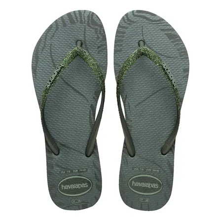 Sandalias Slim Glitter Edge Havaianas Verde Olive Estampado 41/42