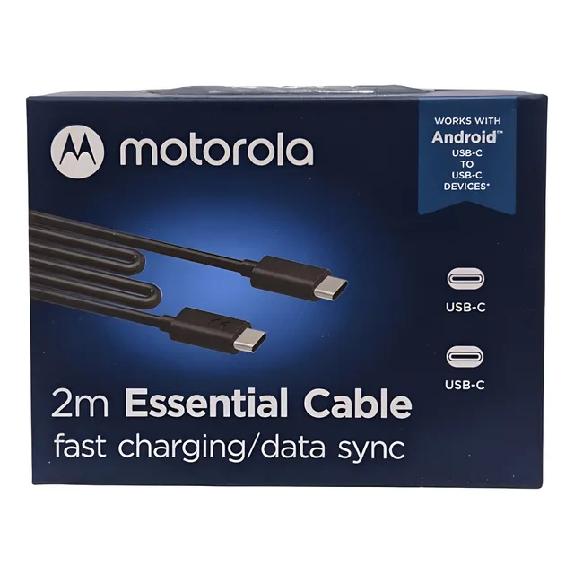 Cable Usb Motorola Tipo C A C 2 Metros En Caja Carga Rápida