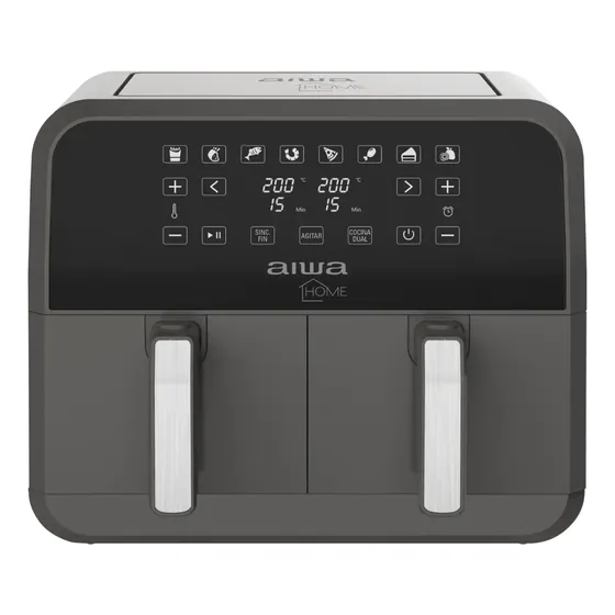 Freidora Sin Aceite Dos Canastos Aiwa Aw-ft8003 De 8l 1700w Color Gris oscuro | Cuotas sin interés