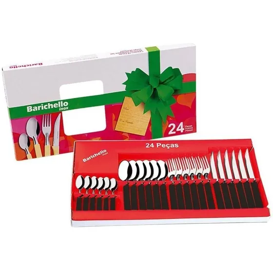 Juego Cubiertos X24 Unidades Barichello Inox Colores Oferta