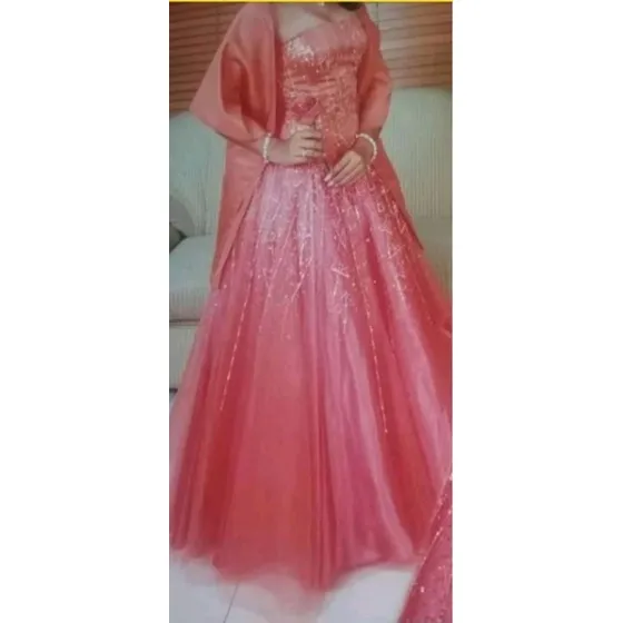Vestido De 15 Quince Años Rosa Talla S Tipo Corsé, Princesa.