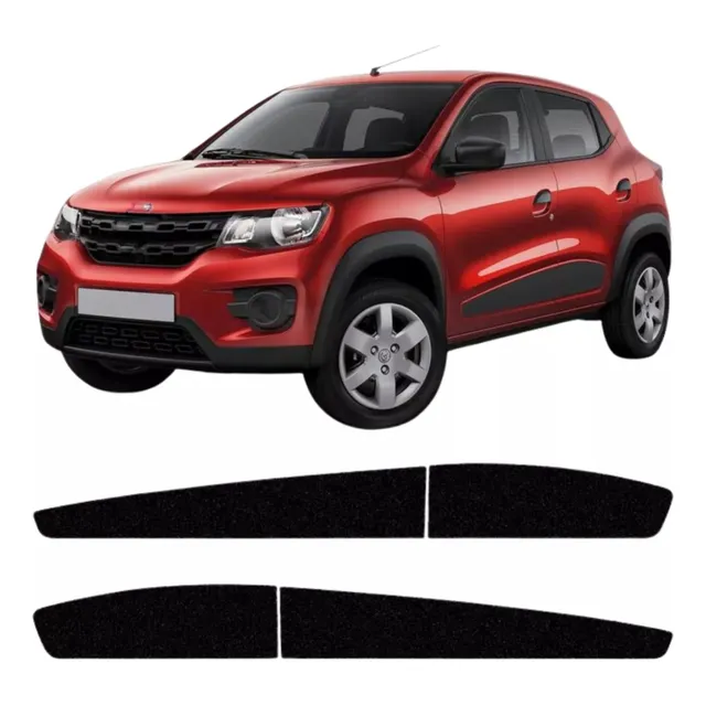Kit Par De Adesivo Faixa Lateral Porta Renault Kwid Preto