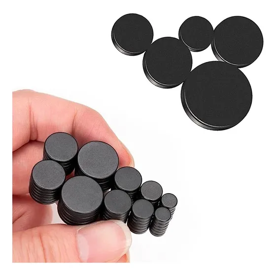100 Imanes Redondos 10x3mm Biomagnetismo Arte Refrigerador Color Negro