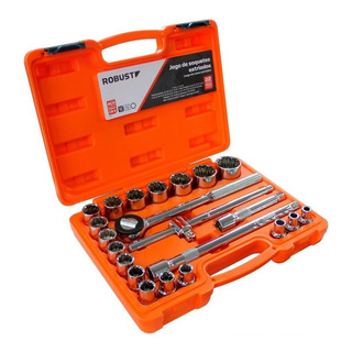 Jogo De Soquete Estriado 8 A 32mm Gedore Robust 22pçs Jogo De Soquete Estriado 8 A 32mm Gedore Robust 22pçs