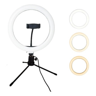 Aro Anillo Selfie Luz Led 26cm Trípode Ring Light Celular Color Negro Aro Anillo Selfie Luz Led 26cm Trípode Ring Light Celular Color Negro