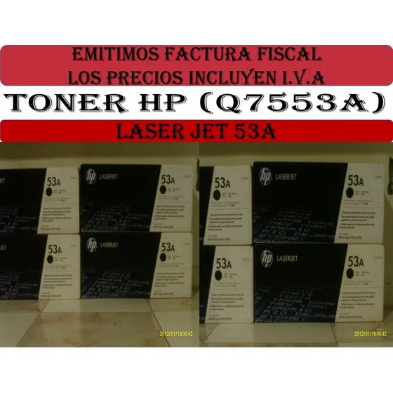 Cartucho Original De Tóner Negro Hp 53a Laser Jet (q7553a)