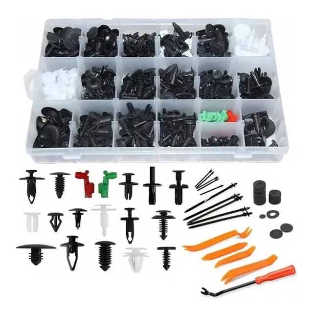 Set 460 Clips Broches Puerta Parachoque Auto Tapabarro Reten