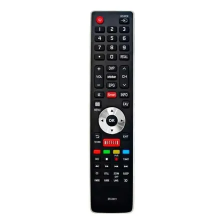 Control Remoto Generico Smart Tv Hisense-bgh+pilas Negro