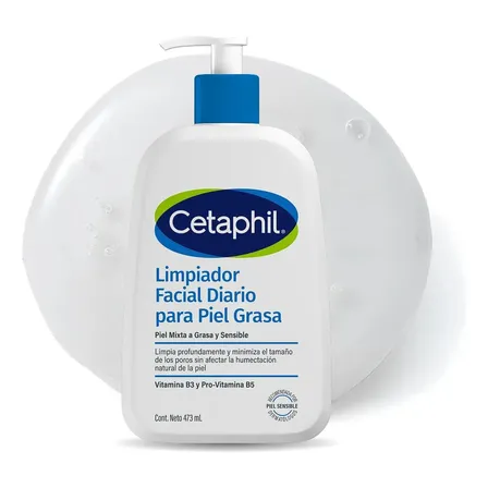 Gel Limpiador Facial Espumoso Cetaphil Para Piel Sensible, Mixta A Grasa X 473 Ml