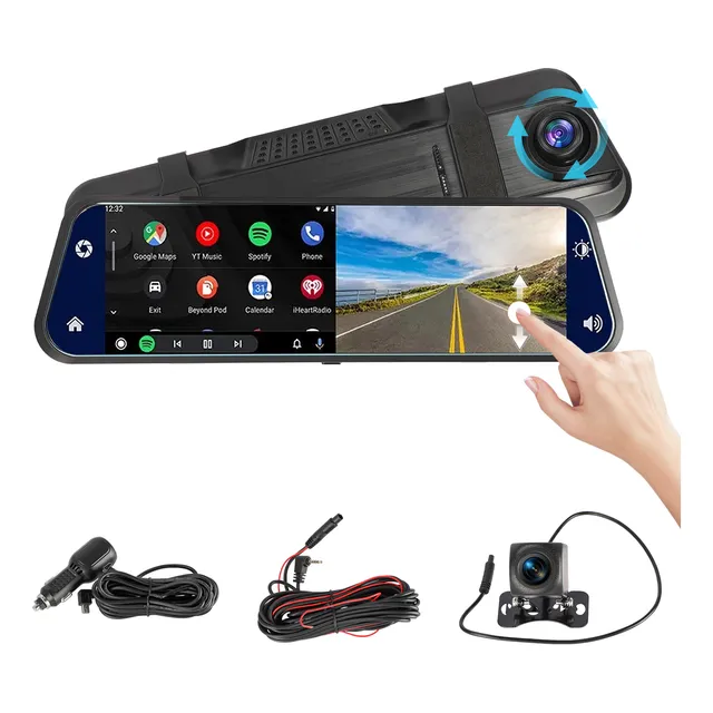 4k 10  Cámara Para Auto Pantalla Táctil Dashcam Con Carplay