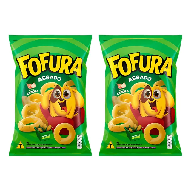 Kit 2x Salgadinho Cebola Fofura 60g Crocante Saboroso