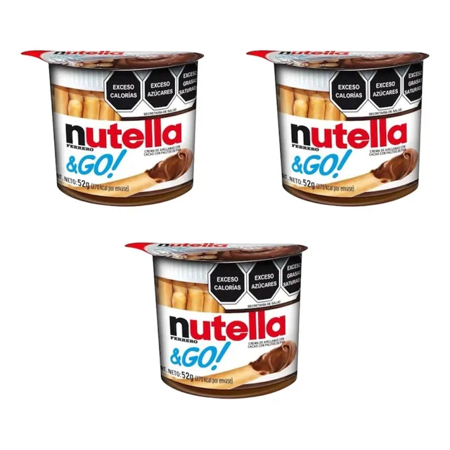 Nutella & Go! Crema De Avellana Con Palitos Pan 3pz De 52g