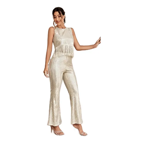 Vestido Conjunto Dama Lentejuelas  Elegante Shein 