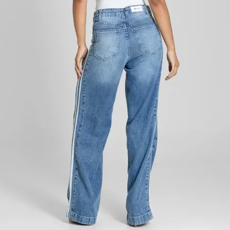 Jeans Sawary Feminino Calca Wide Leg_283314 Índigo Liso 42